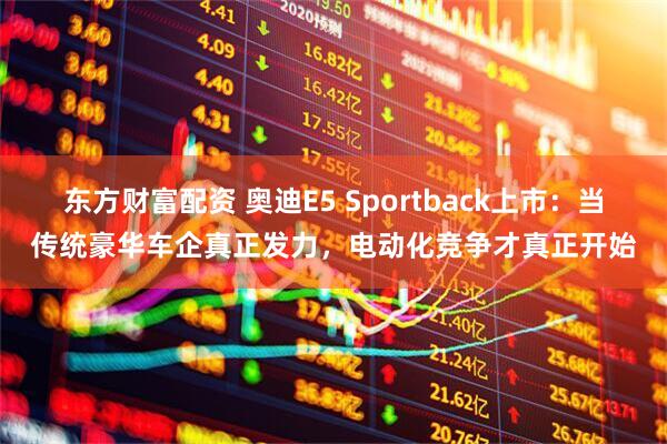 东方财富配资 奥迪E5 Sportback上市：当传统豪华车企真正发力，电动化竞争才真正开始